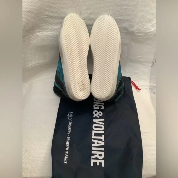 Zadig & Voltaire High Flash Shift Sparkle Leather Sneakers High T…​​​ - Picture 8 of 15